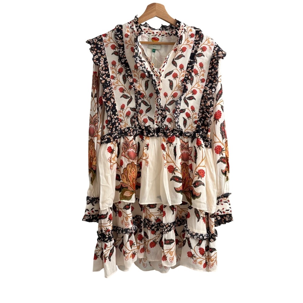 Farm Rio Ruched Floral Long Sleeve Dress - Picture 4 of 7